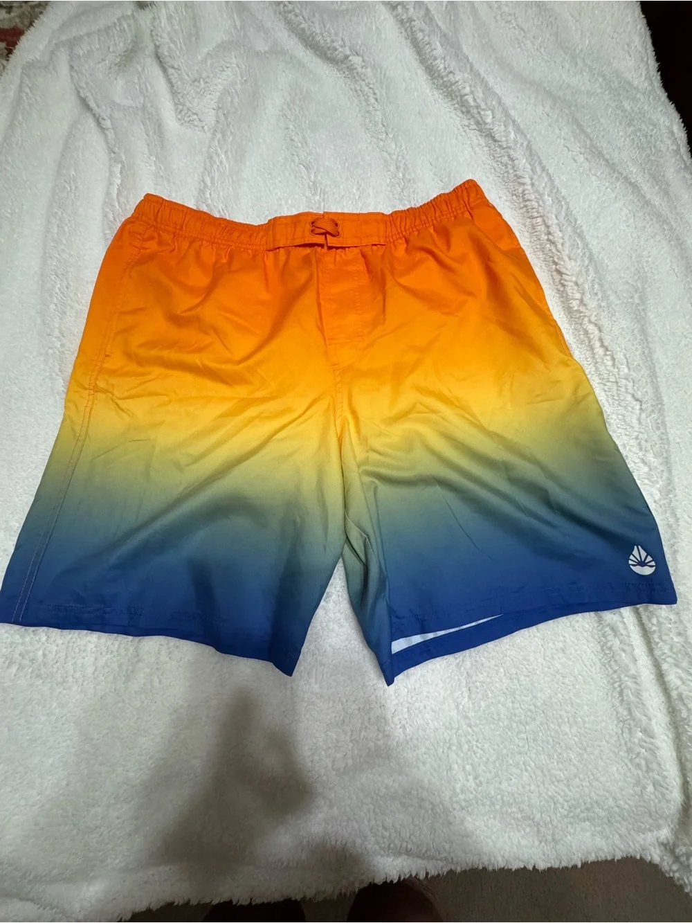 Men's Gradient Orange to Blue Swim Trunks